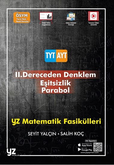 resm YZ TYT-AYT MATEMATİK FASİKÜLLERİ-2.DERECEDEN DENKLEM-EŞİTSİZLİK-PARABOL