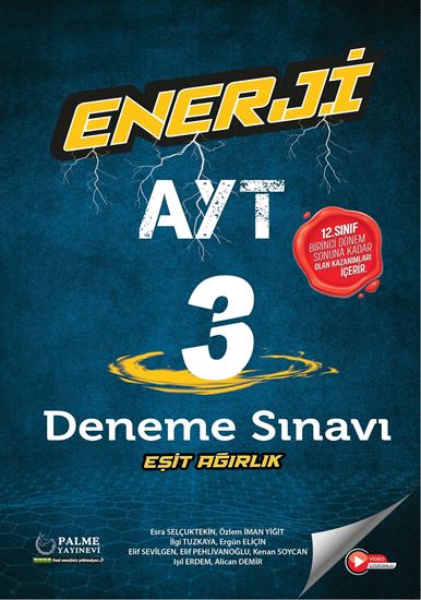 resm PALME YKS AYT ENERJİ 3 EŞİT AĞIRLIK DENEME SINAVI 1.DÖNEM