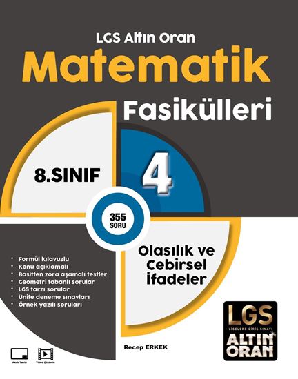 resm LGS ALTIN ORAN MATEMATİK FASİKÜLLERİ 4 OLASILIK VE CEBİRSEL İFADELER